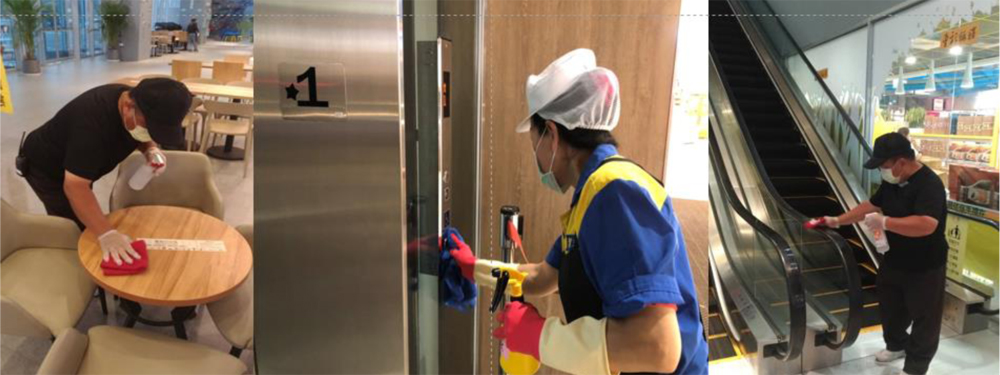 服務區定時加強消毒工作