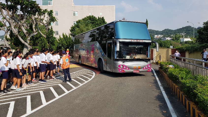 體驗大客車轉彎內輪差範圍