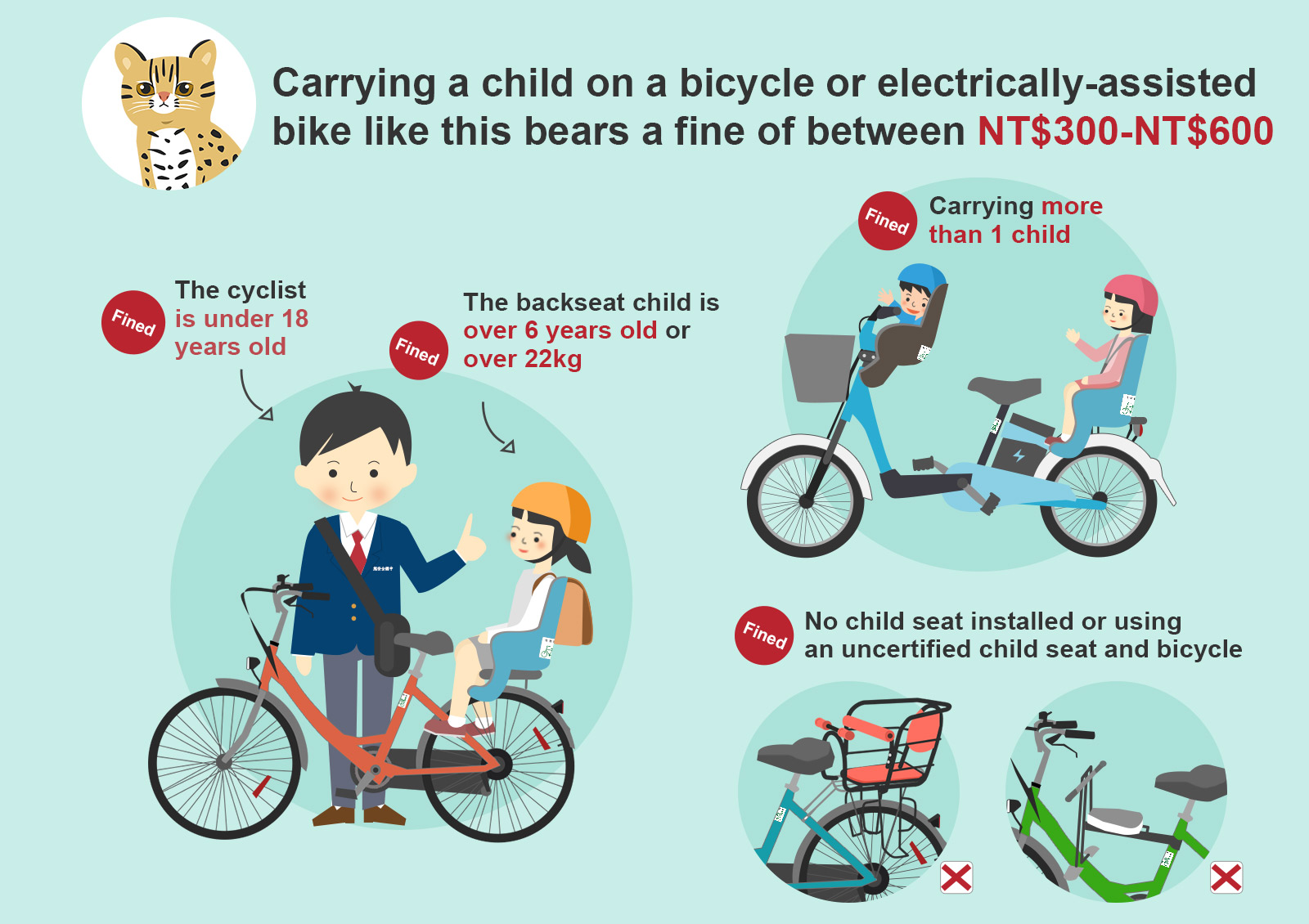 04_Carrying a child on a bicycle or electrically-assisted bike like this..