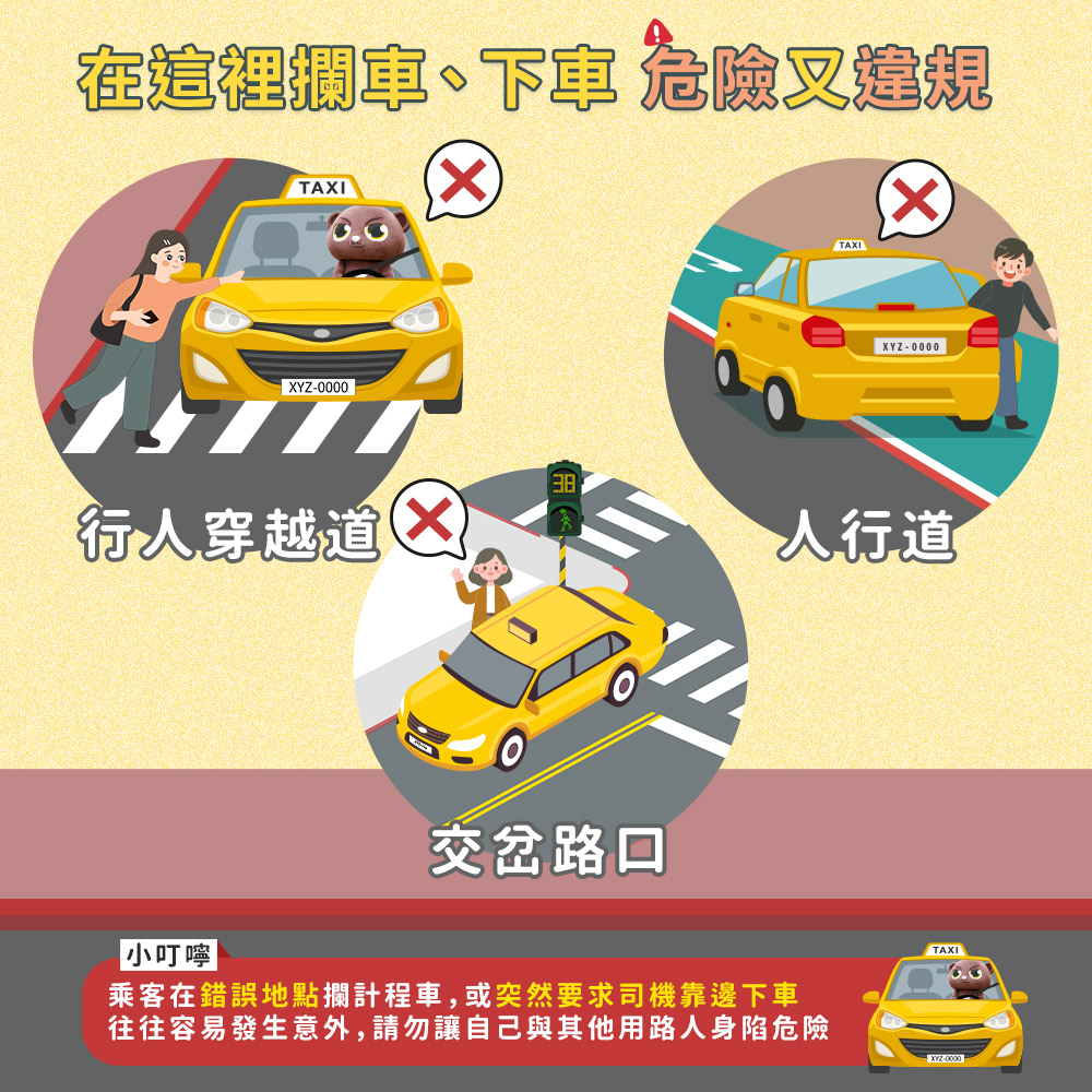 03_在這裡攔車、下車，危險又違規(行人穿越道、人行道、交岔路口)