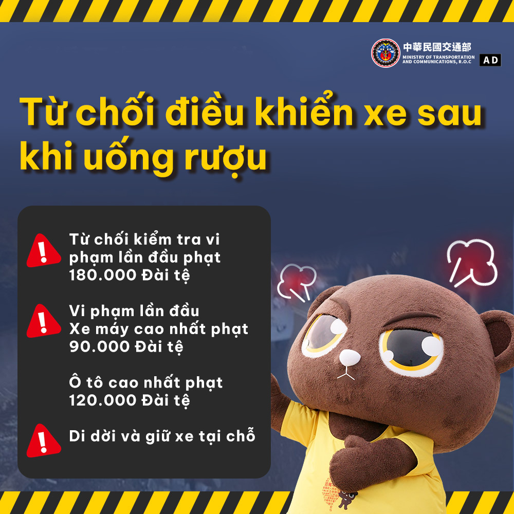 Từ chối điều khiển xe sau khi uống rượu