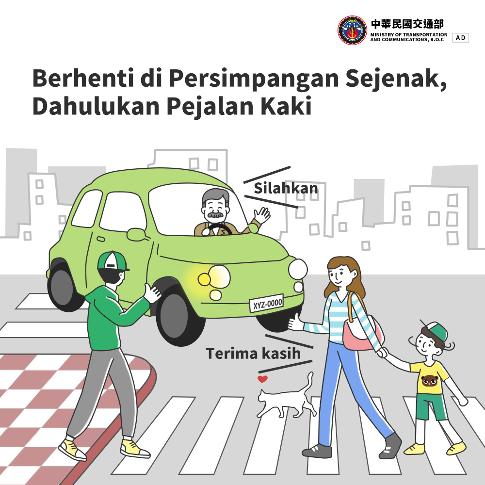 Berhenti di Persimpangan Sejenak, Dahulukan Pejalan Kaki
