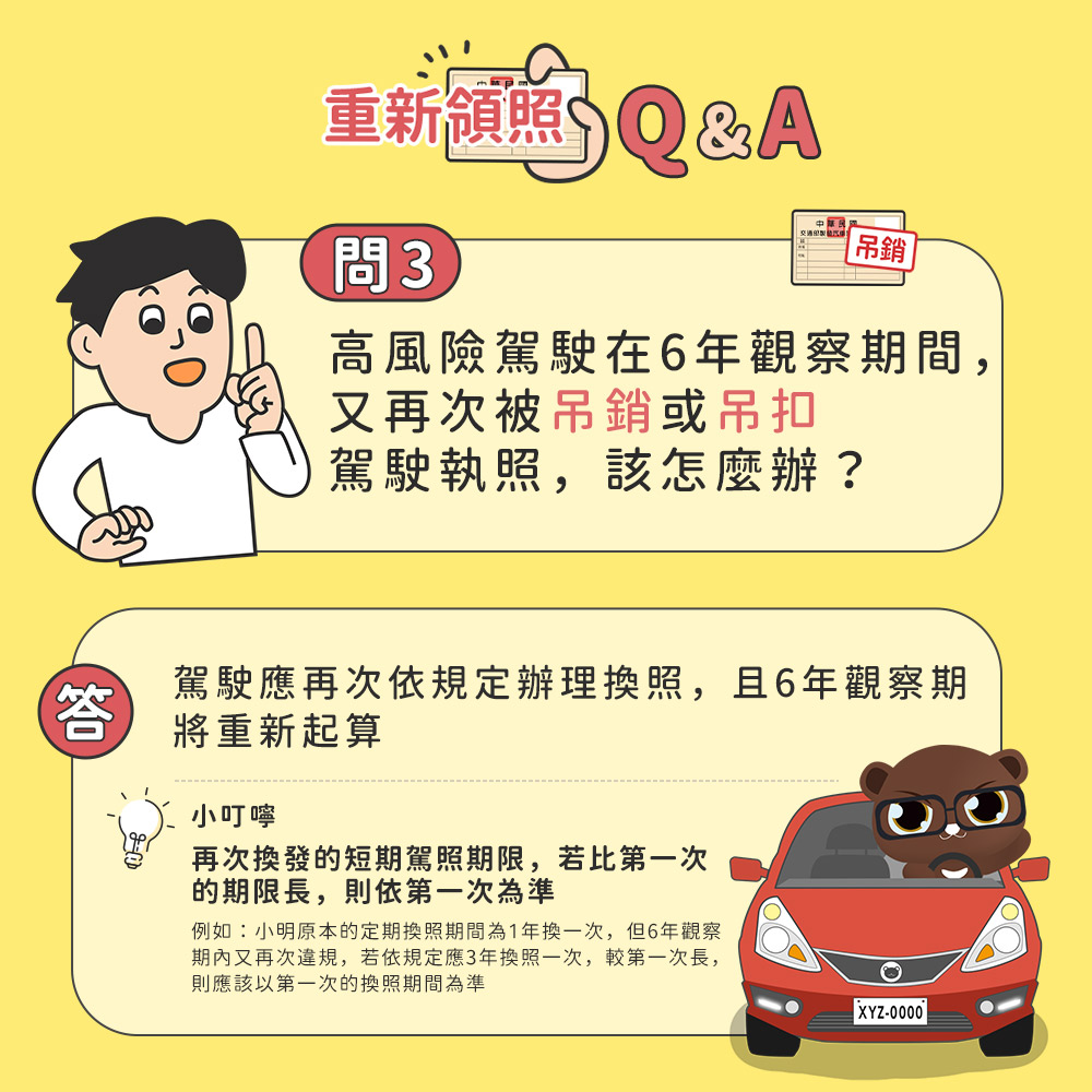 06_高風險駕駛在6年觀察期間，又再次被吊銷或吊扣駕駛執照，該怎麼辦