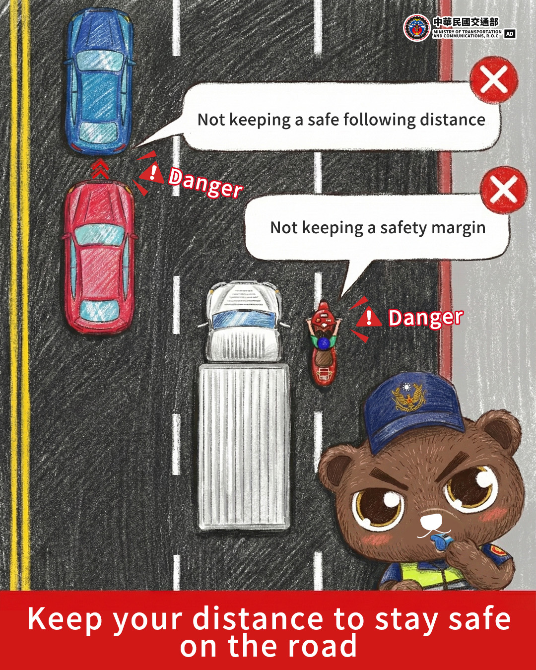 Keep your distance to stay safe on the road