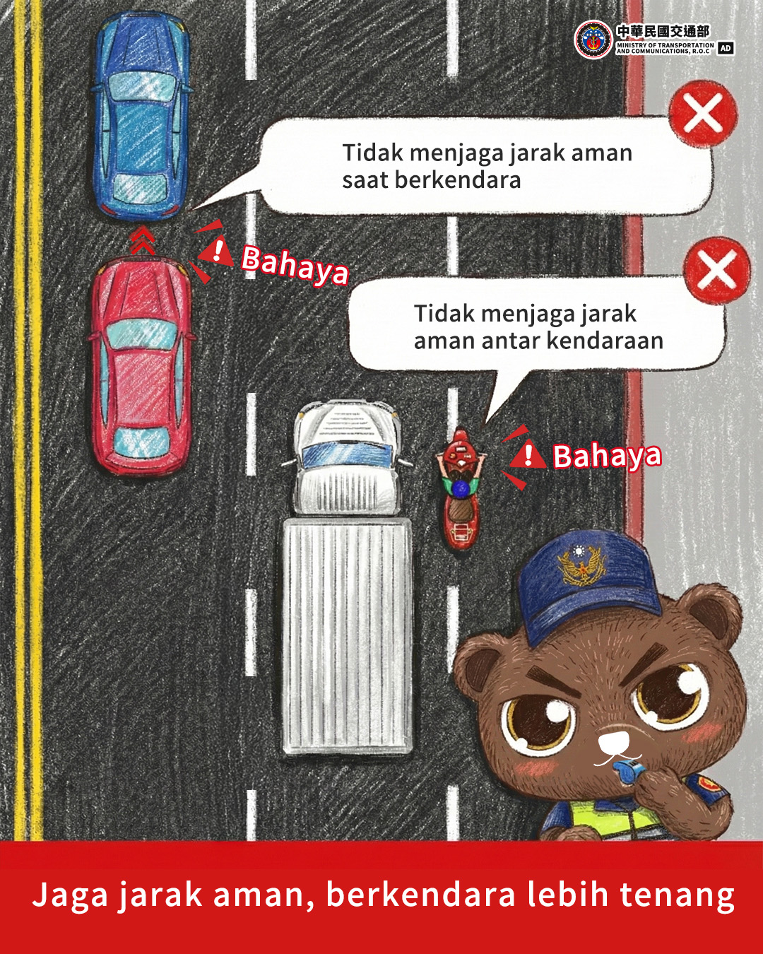 Jaga jarak aman, berkendara lebih tenang