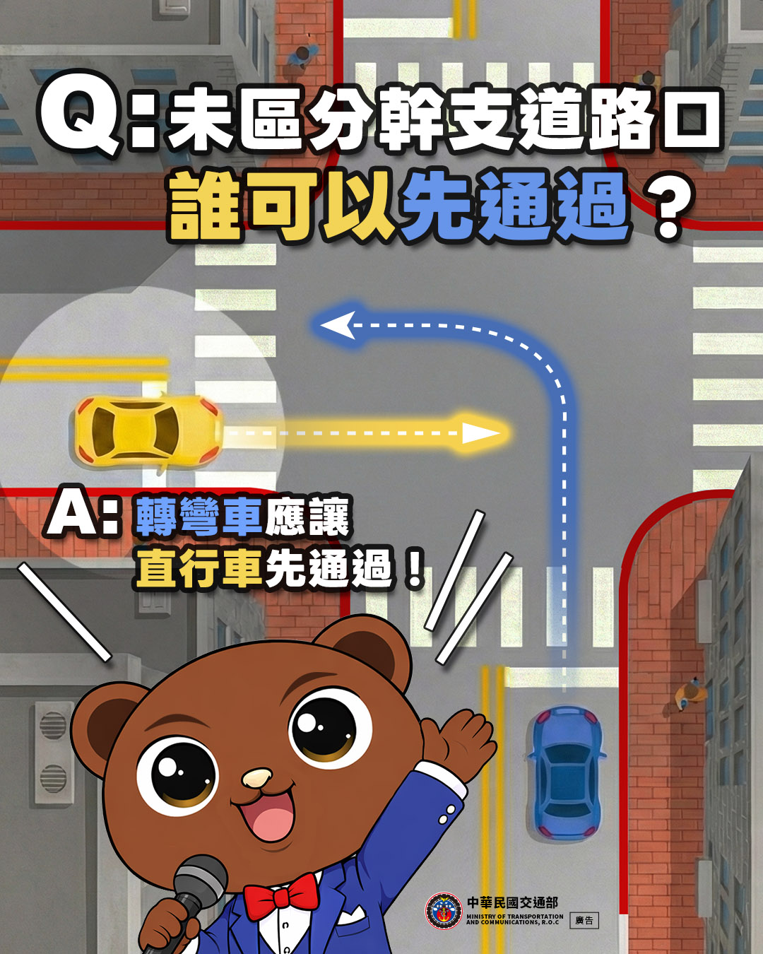 無號誌路口直行車先過